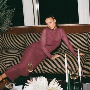 Abercrombie & Fitch rhinestone long sleeve maxi dress